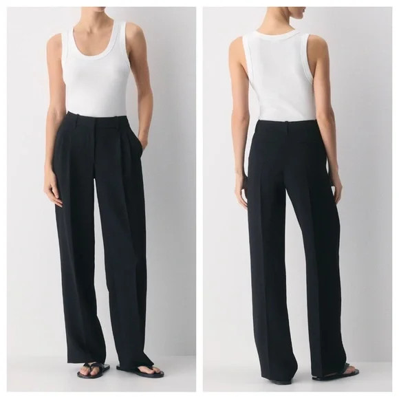 Aritzia NWT The Effortless Pant Lo-Rise Crepette Trousers Bottoms Tailored - Picture 2 of 8